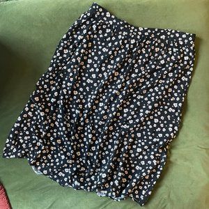 Nine West flowy Midi Skirt | XL | Black and Cream Floral